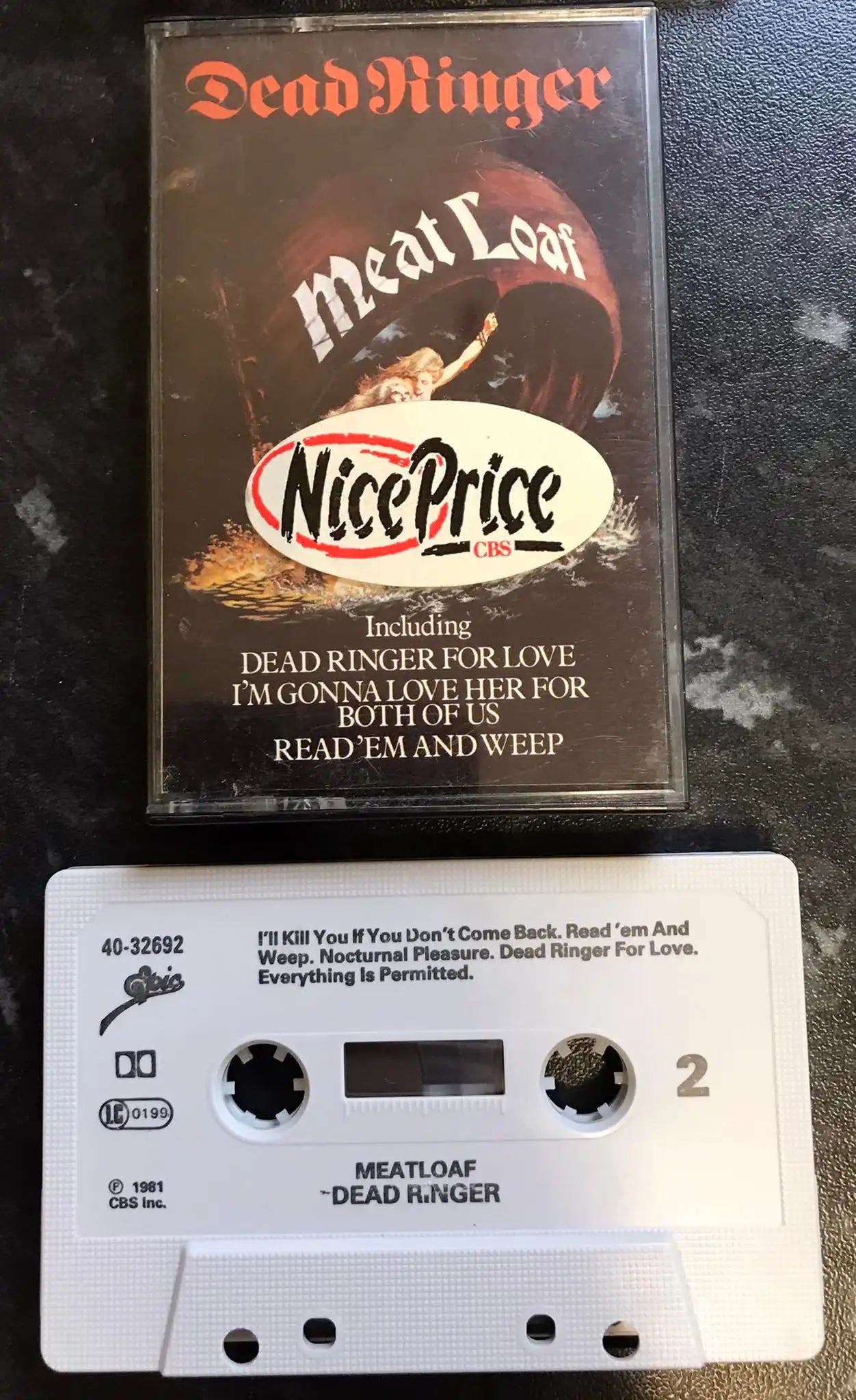 Meat Loaf, Dead Ringer Album, Epic, EPC 40-32692, Vintage Cassette Magretro