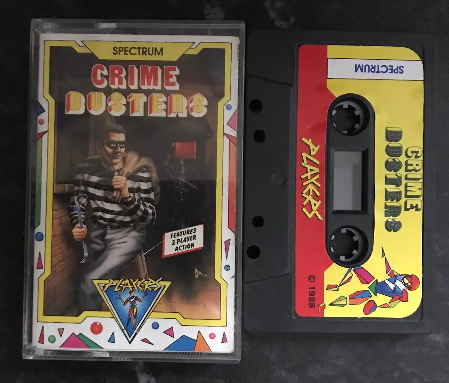 Crime Busters by Players (Rare Yellow Label), ZX Spectrum Game, Working Magretro