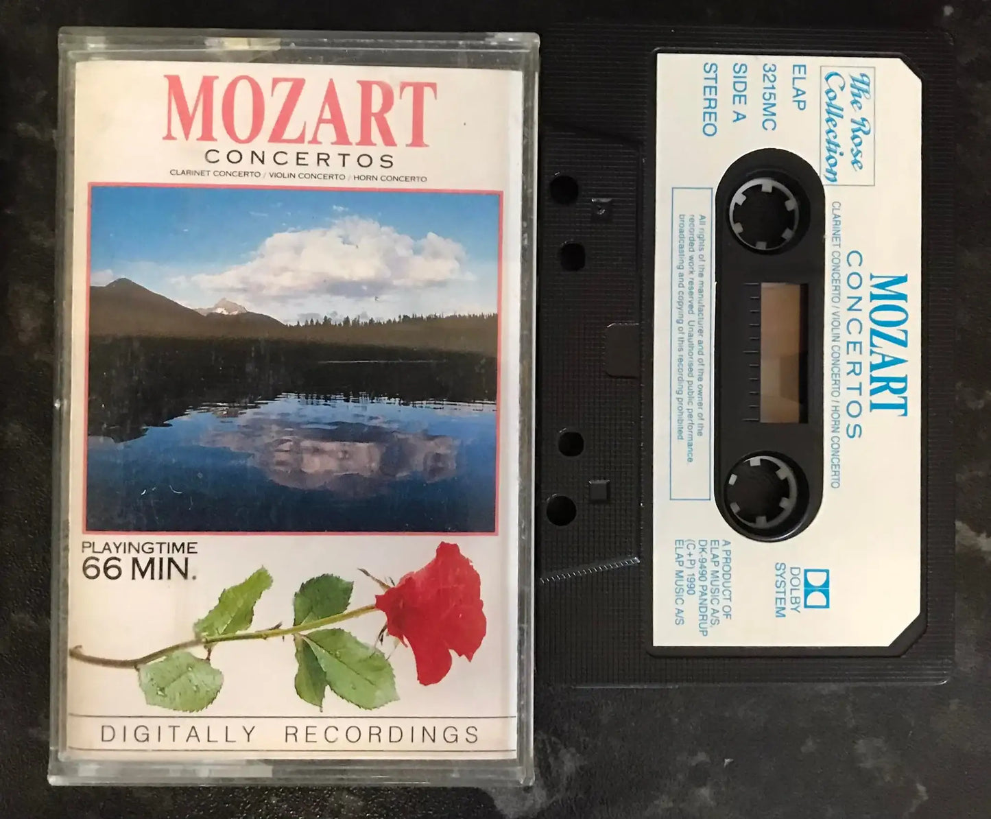 Mozart Concertos Album, The Rose Collection, 3215, Vintage Cassette Magretro