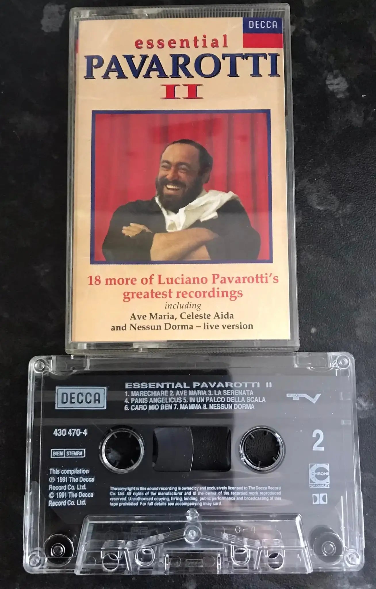 Essential Pavarotti II Album, Decca, 430 470-4, Vintage Cassette Magretro