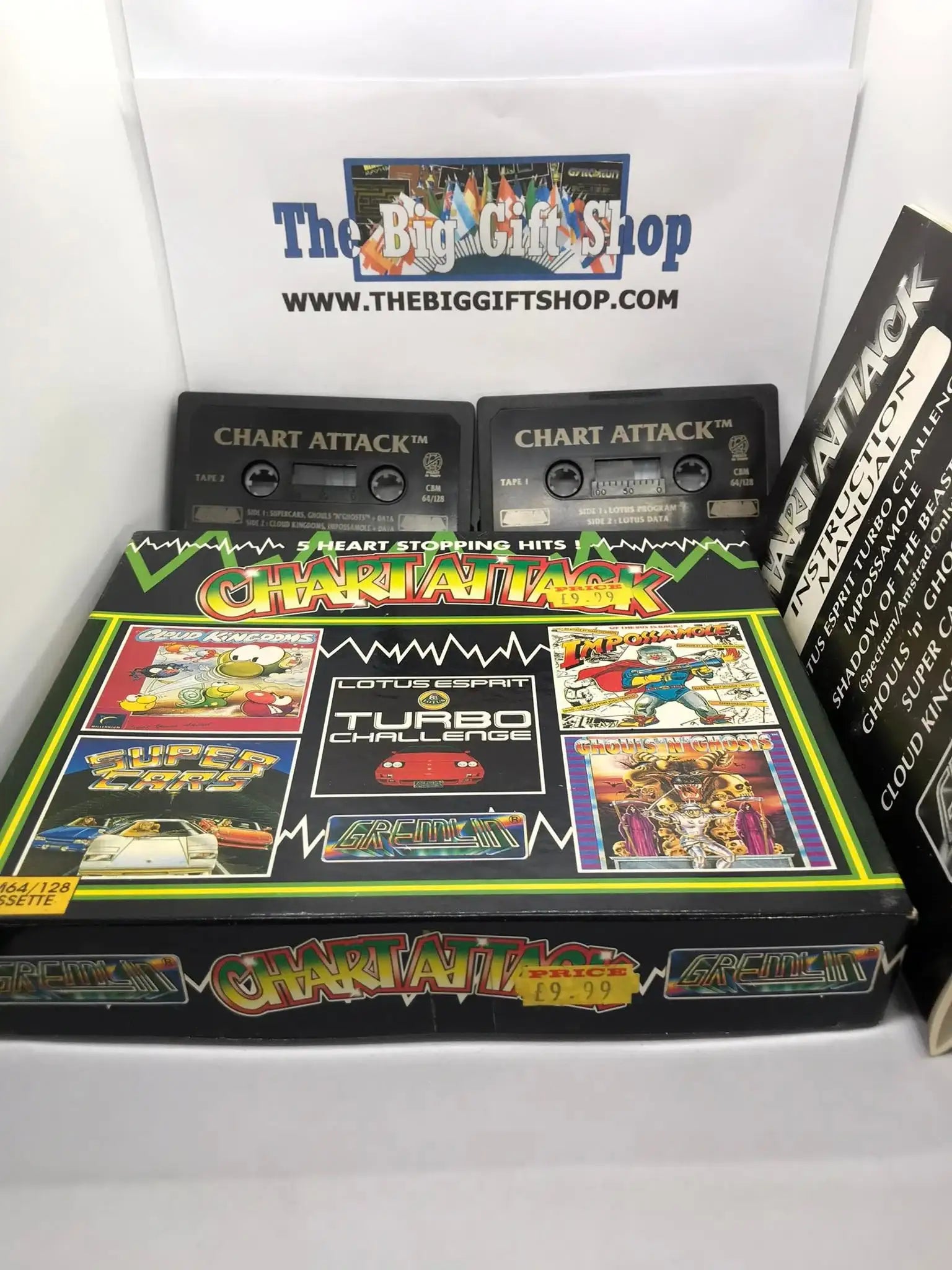 Chart Attack 5 hit games Compilation, C64, Released by Gremlin Graphics Magretro