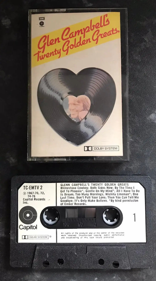 Glen Campbell's Twenty Golden Greats by Capitol Records, Vintage Cassette Magretro