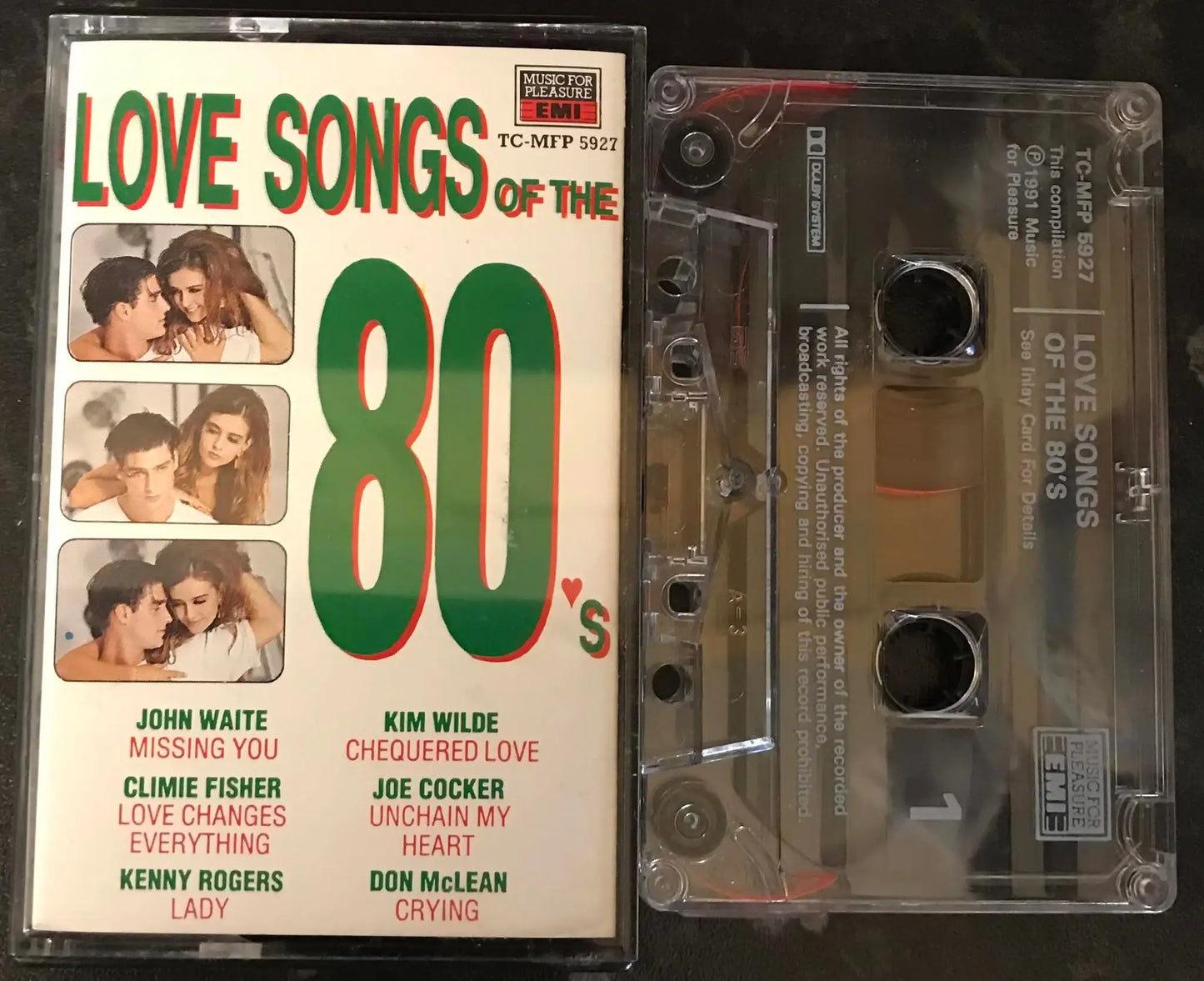 Love Songs of the 80's Album, tc-mfp 5927, EMI, Vintage Cassette Magretro
