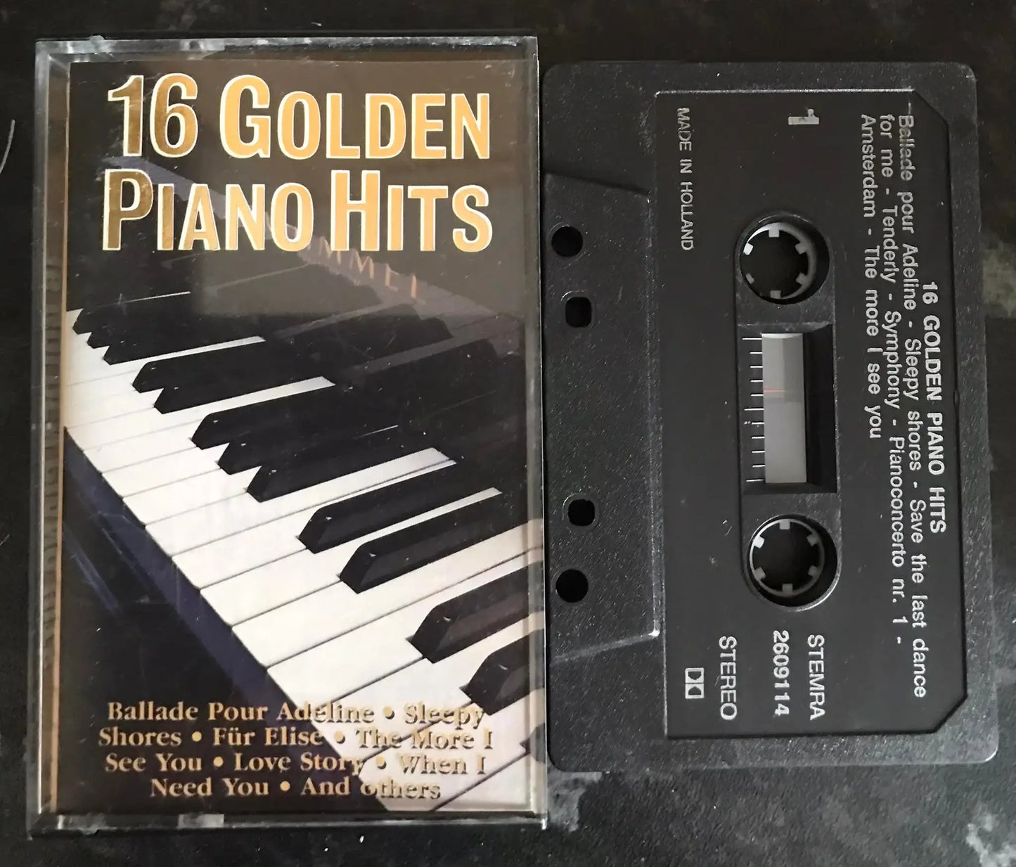 16 Golden Piano Hits Album, Heartbeat, 2609114, Vintage Cassette Magretro