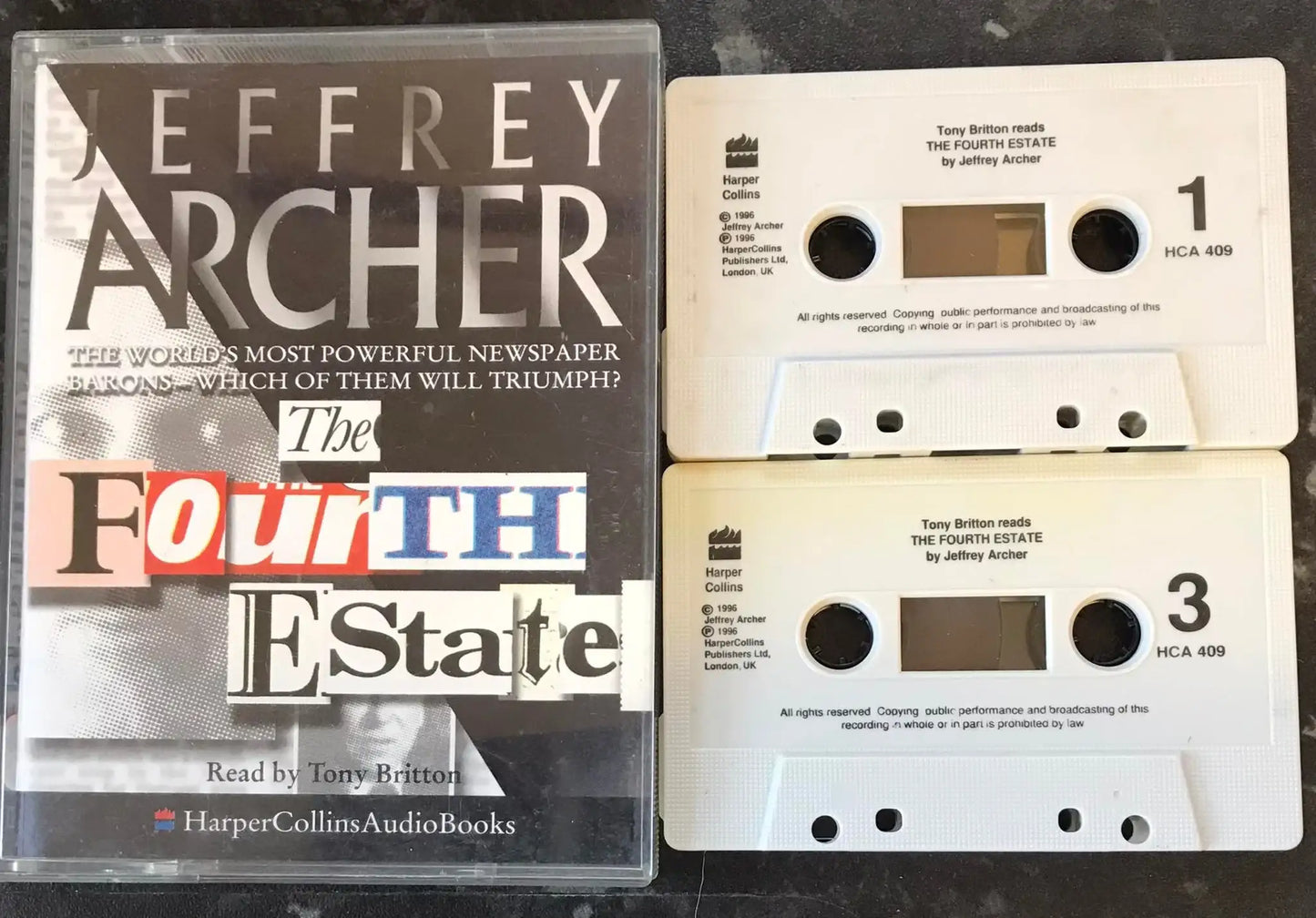 The Fourth Estate Audiobook, Jeffrey Archer, HarperCollins Audio Books, HCA 40 Magretro