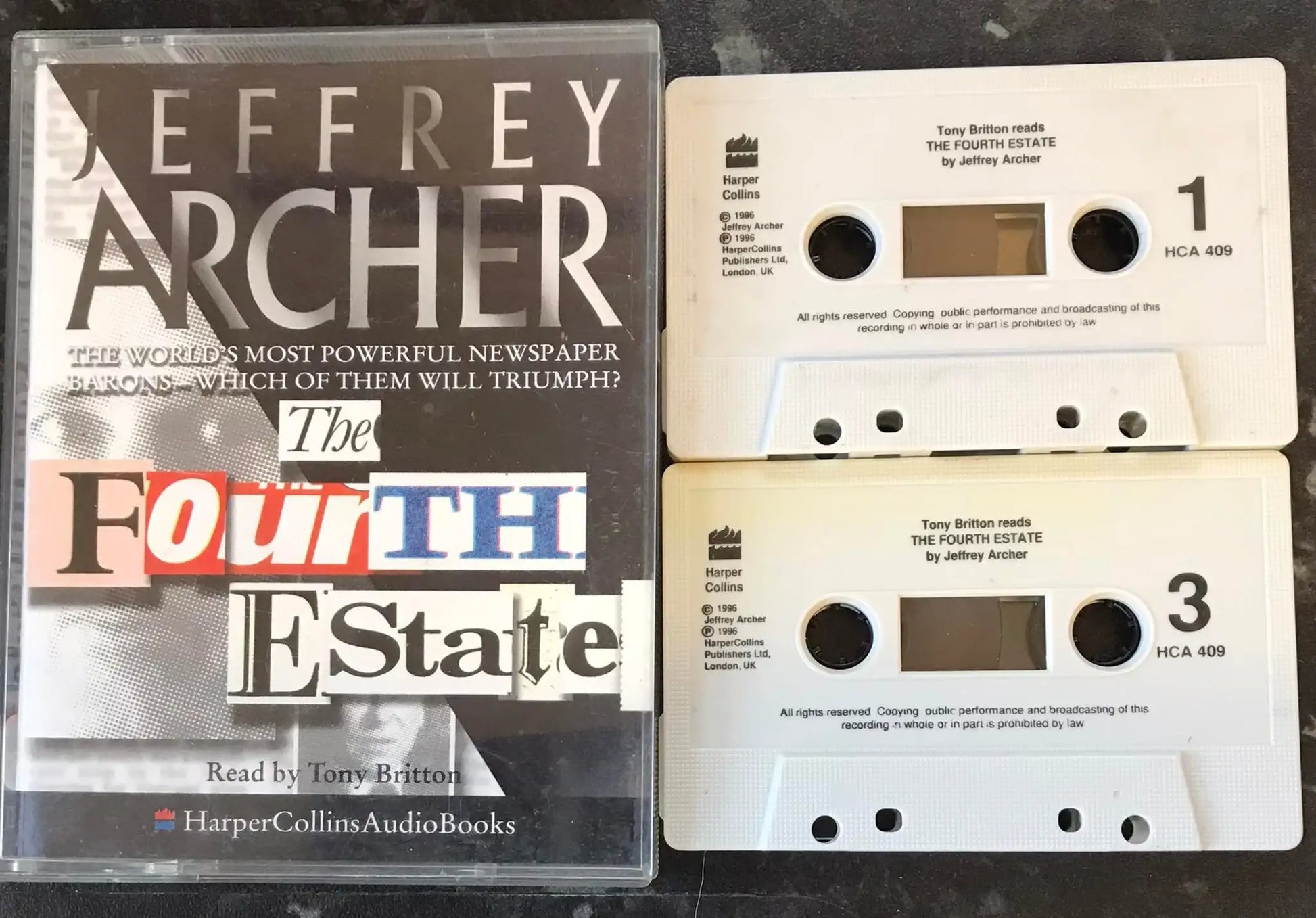 The Fourth Estate Audiobook, Jeffrey Archer, HarperCollins Audio Books, HCA 40 Magretro