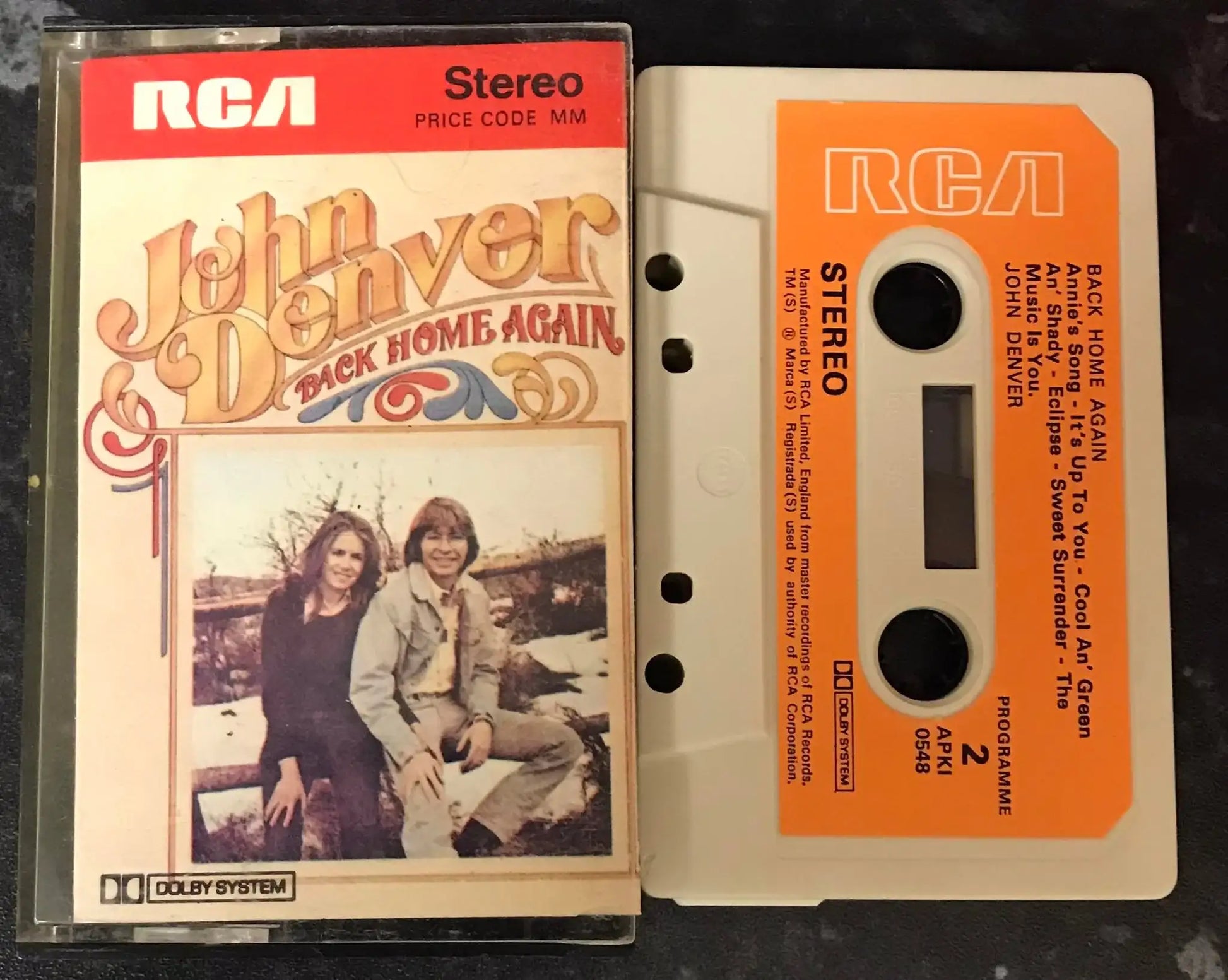 John Denver, Back Home Again Album, RCA, APK1-0548, Vintage Cassette Magretro