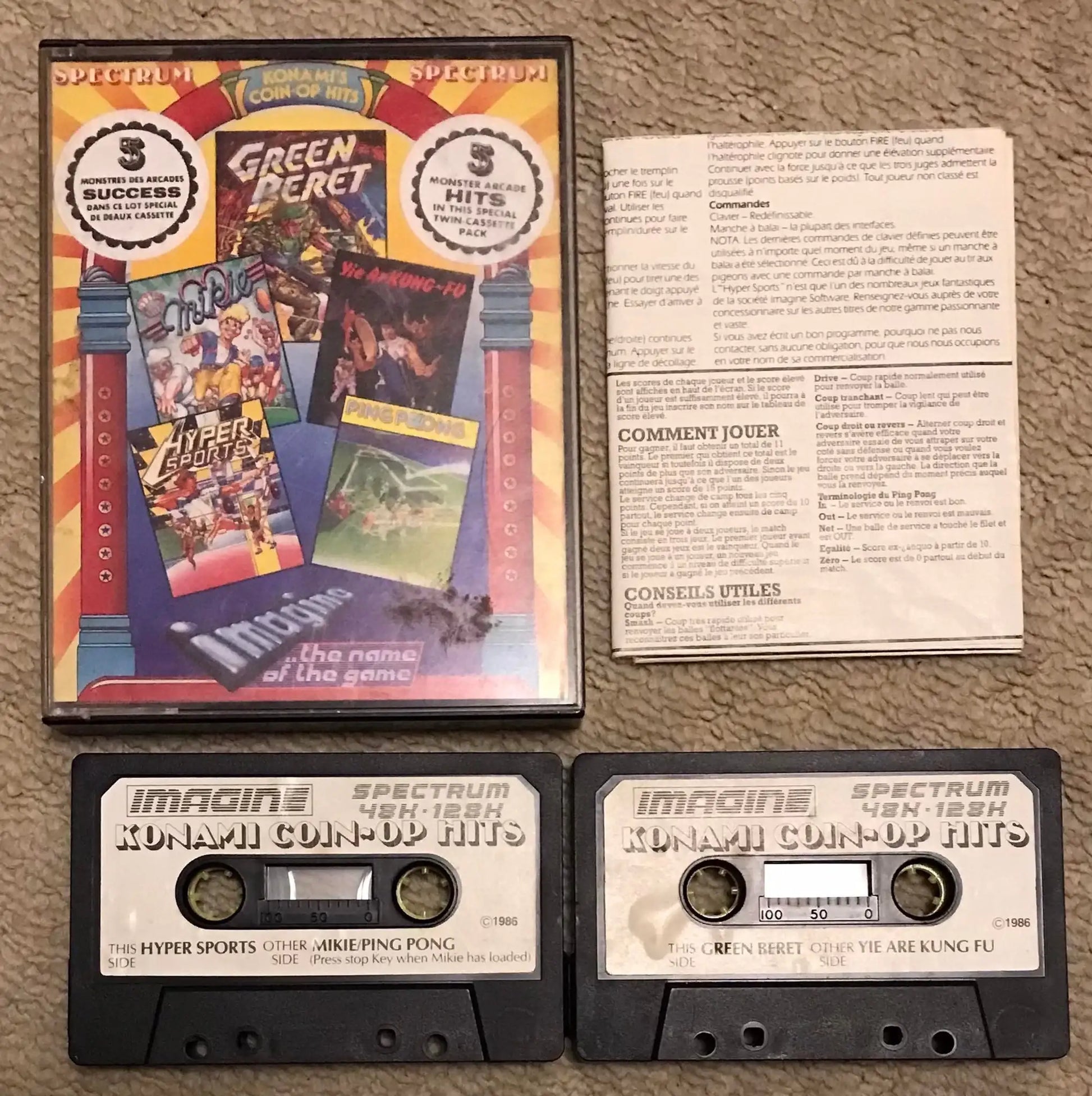 Konami Coin Op Hits 48/128, ZX Spectrum by Imagine Software Magretro
