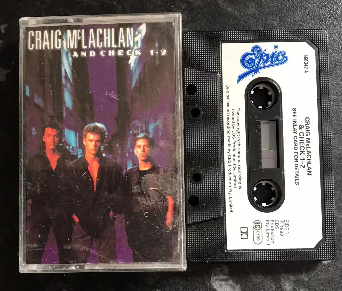 Craig McLachlan and Check 1-2 Album, Epic, 466347 4, Vintage Cassette Magretro