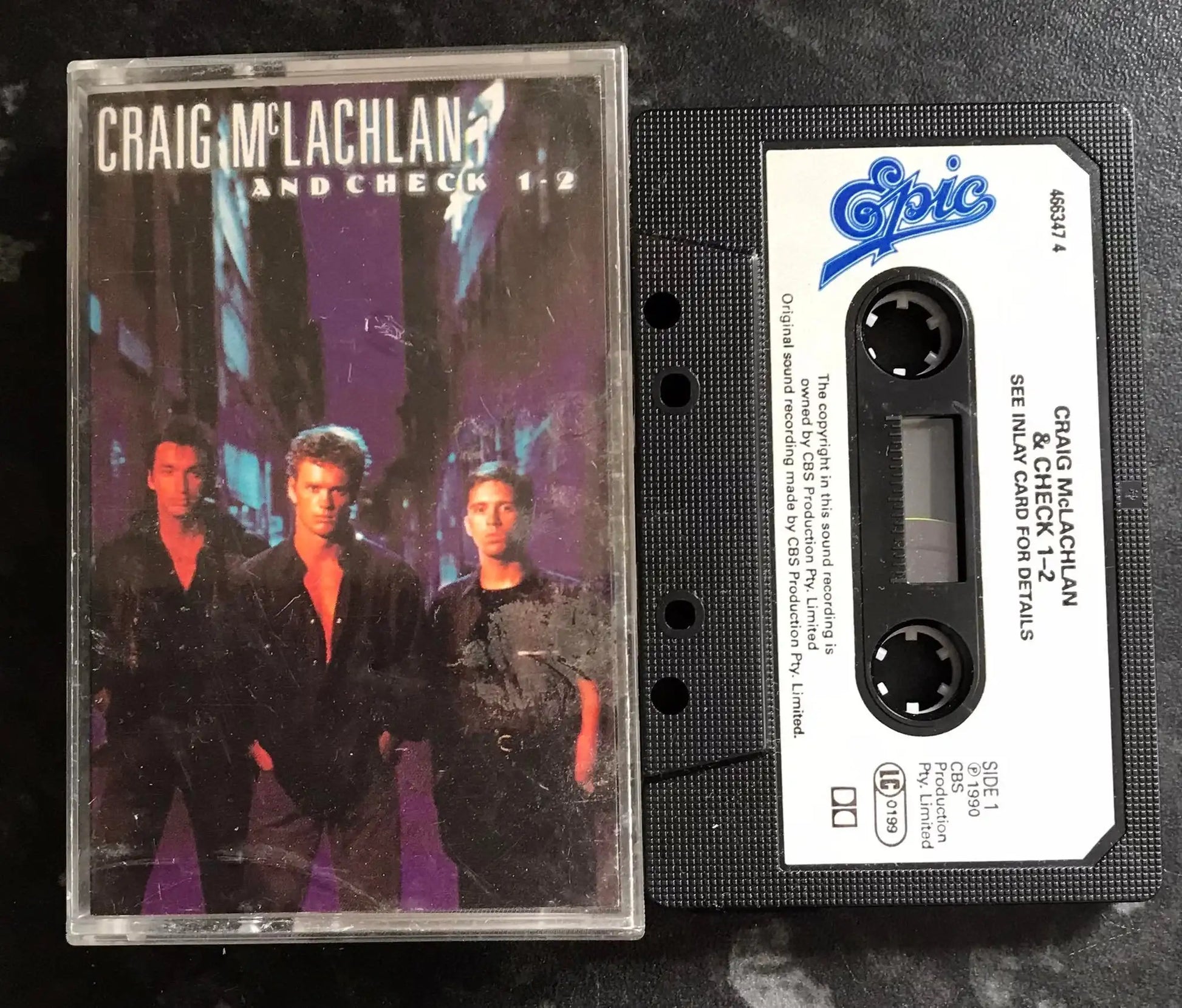 Craig McLachlan and Check 1-2 Album, Epic, 466347 4, Vintage Cassette Magretro