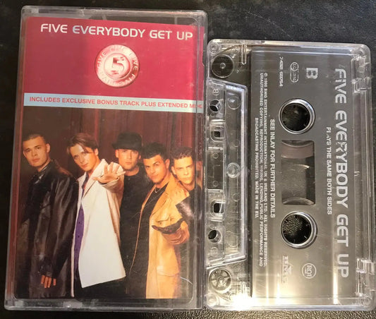 5IVE, FIVE, Everybody Get Up Single, RCA, 74321 613754, Vintage Cassette Magretro