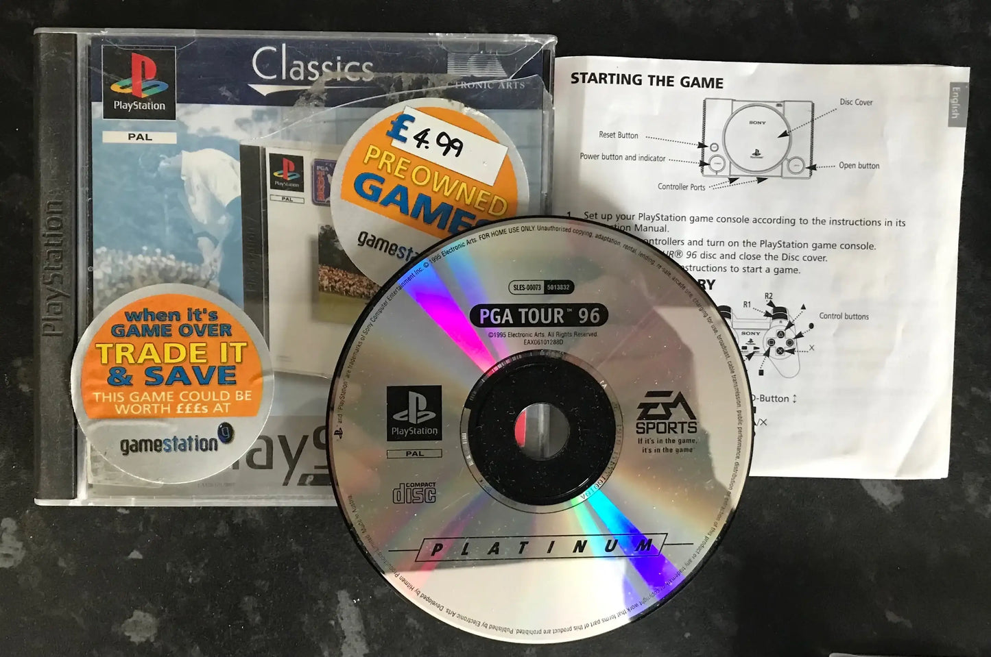 PGA Tour 96 Platinum, PS1 Playstation One Game Boxed Magretro