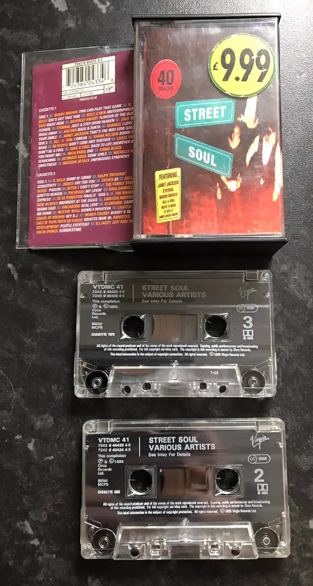 Street Soul Double Album, 40 Tracks, Virgin, VTDMC 41, Vintage Cassette Magretro