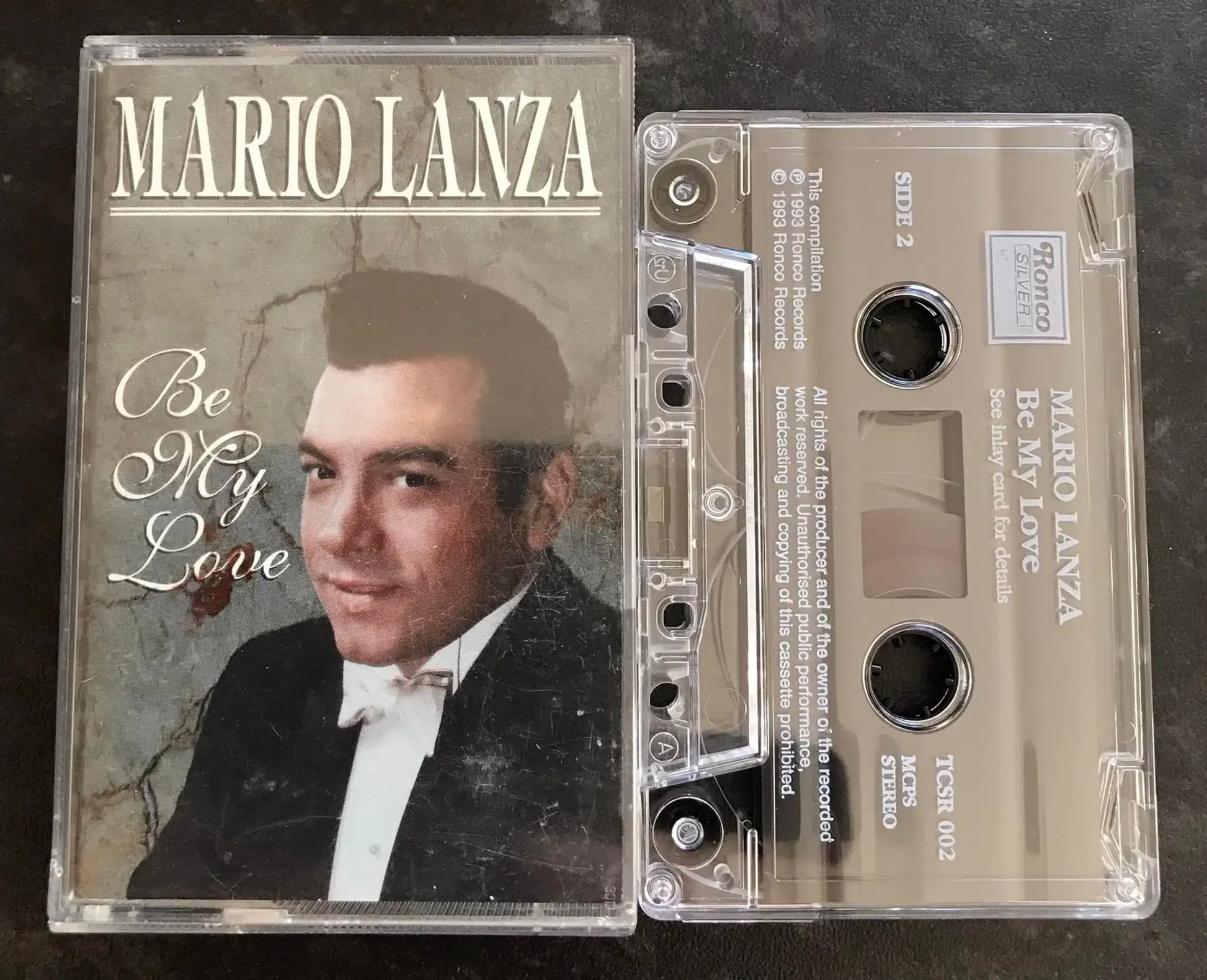 Be My Love Album, Mario Lanza, Ronco Silver, TCSR 002, Vintage Cassette Magretro