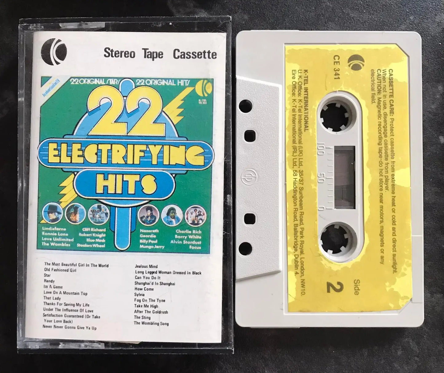 22 Electrifying Hits Album, KTel, CE 341, Vintage Cassette Magretro