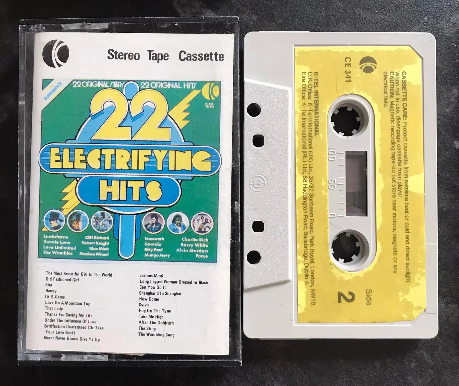 22 Electrifying Hits Album, KTel, CE 341, Vintage Cassette Magretro