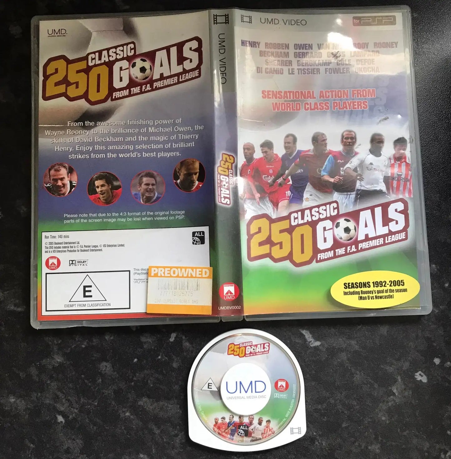 250 Classic Goals From The F.A. Premier League, PSP Video, Boxed Magretro