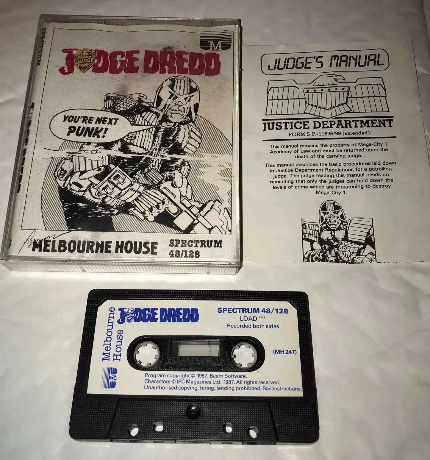Judge Dredd, ZX Spectrum game by Melbourne House (RARE) Working Magretro