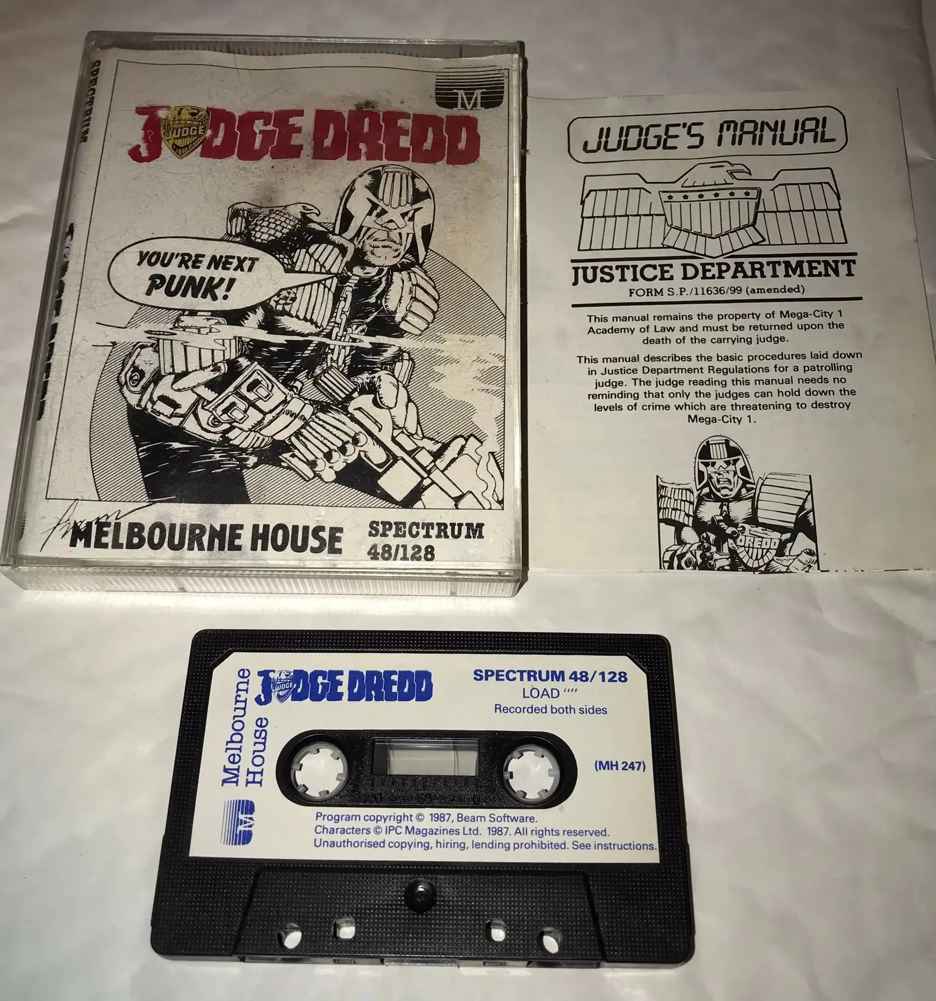 Judge Dredd, ZX Spectrum game by Melbourne House (RARE) Working Magretro