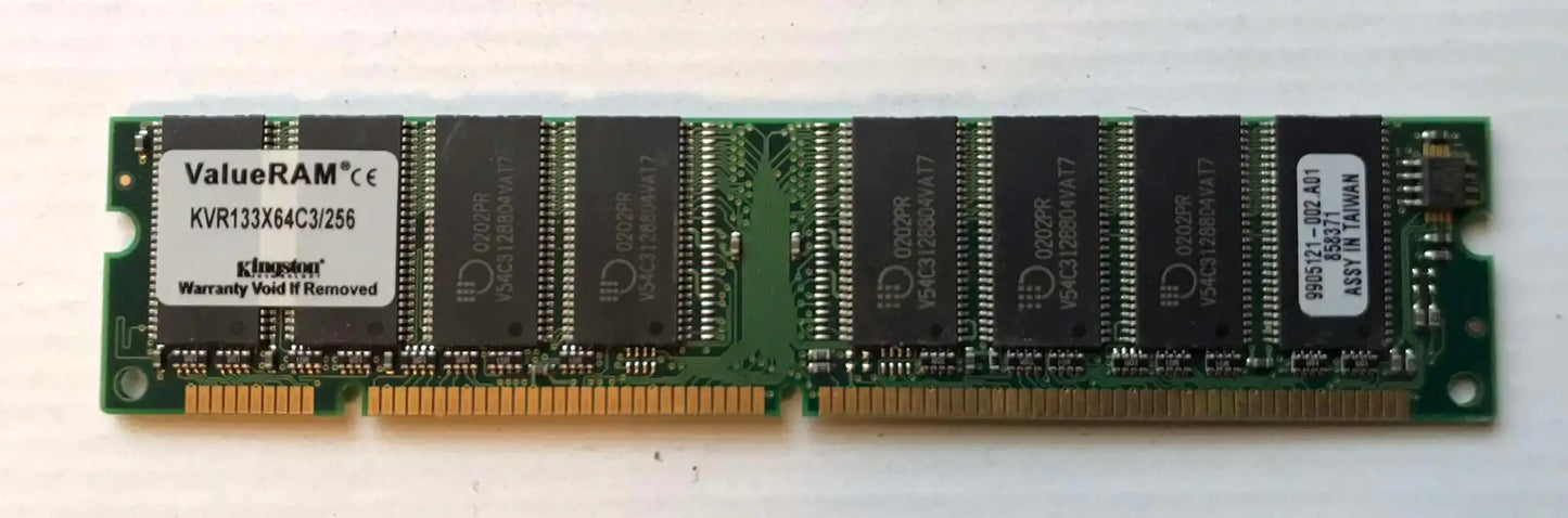 Kingston KVR133X64C2/256, Vintage 256MB SDRAM, 133MHz, 168-pin, Single-Sided RAM Magretro