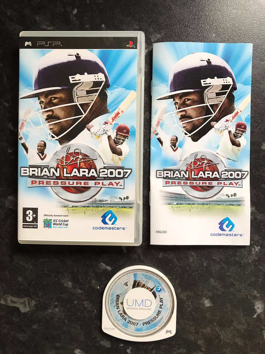 brian lara 2007 pressure play, PSP game, with box Magretro