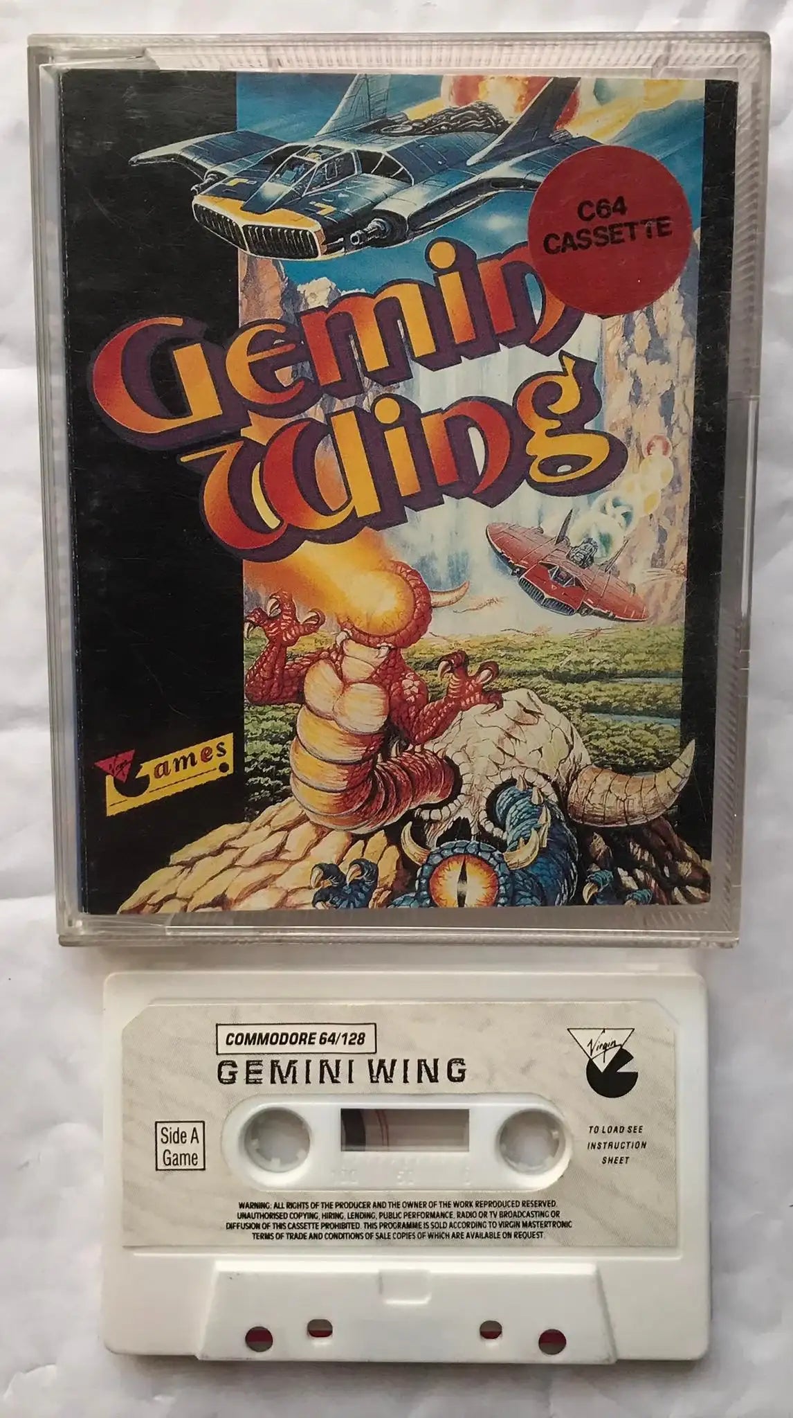 Gemini Wing, Commodore 64 game by Virgin Mastertronic, RARE, WORKING Magretro