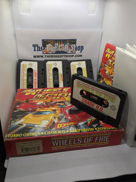 Wheels of Fire Compilation, C64, with poster, Released by Domark Ltd Magretro