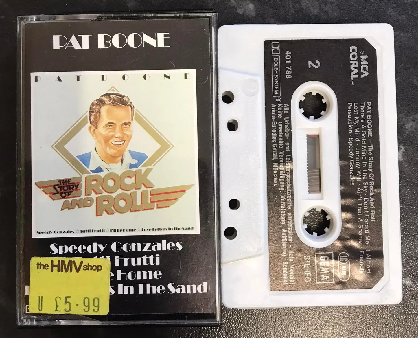 Pat Boone, The Story Of Rock 'N' Roll Album, MCA, 401 788, Vintage Cassette Magretro