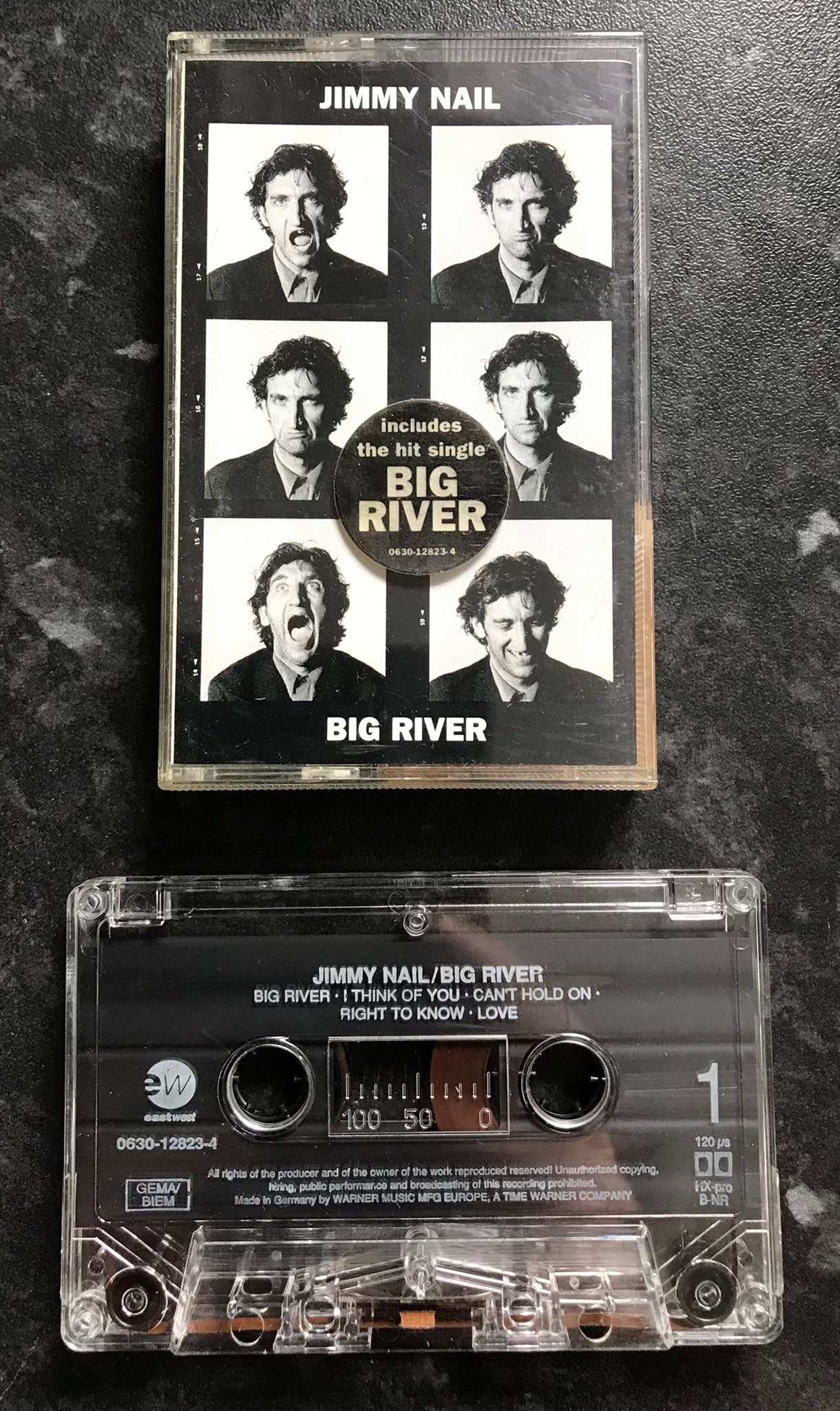 Jimmy Nail, Big River Album, EastWest, 0630-12823-4, Vintage Cassette Magretro