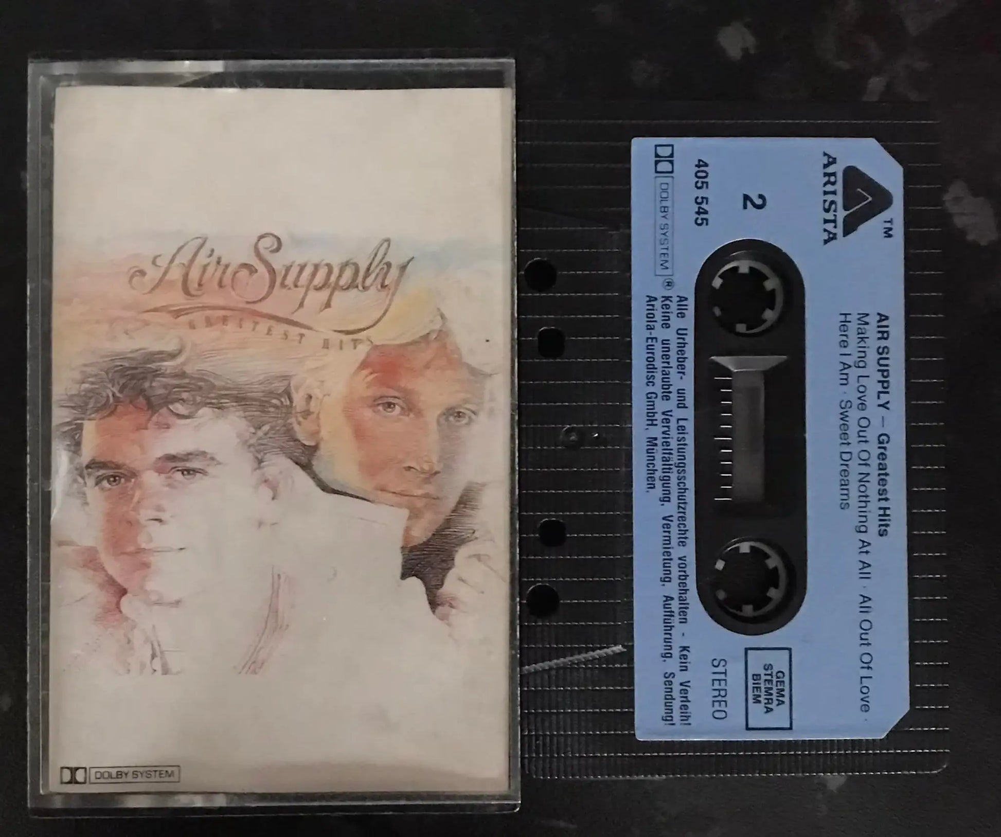Air Supply Greatest Hits Album, Arista 405545, Vintage Cassette, RARE Magretro