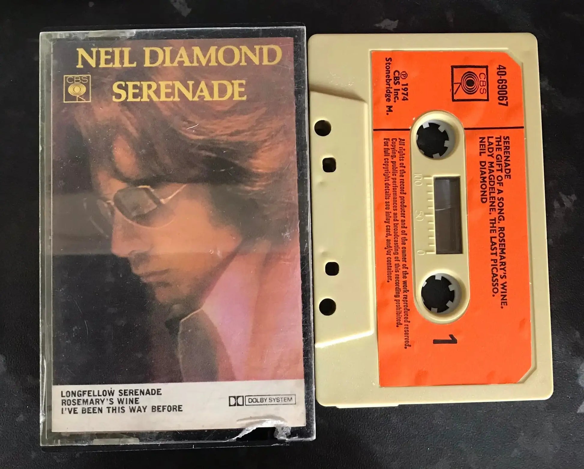 Neil Diamond, Serenade Album, CBS Music, 40-69067, Vintage Cassette Magretro