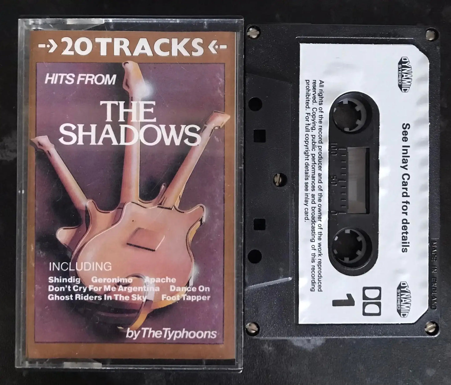 20 hits From The Shadows. by the Typhoons, Dinamic, DY040, Vintage Cassette Magretro