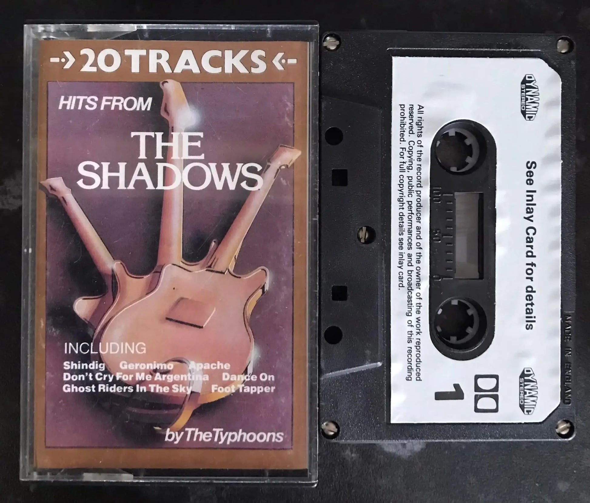 20 hits From The Shadows. by the Typhoons, Dinamic, DY040, Vintage Cassette Magretro