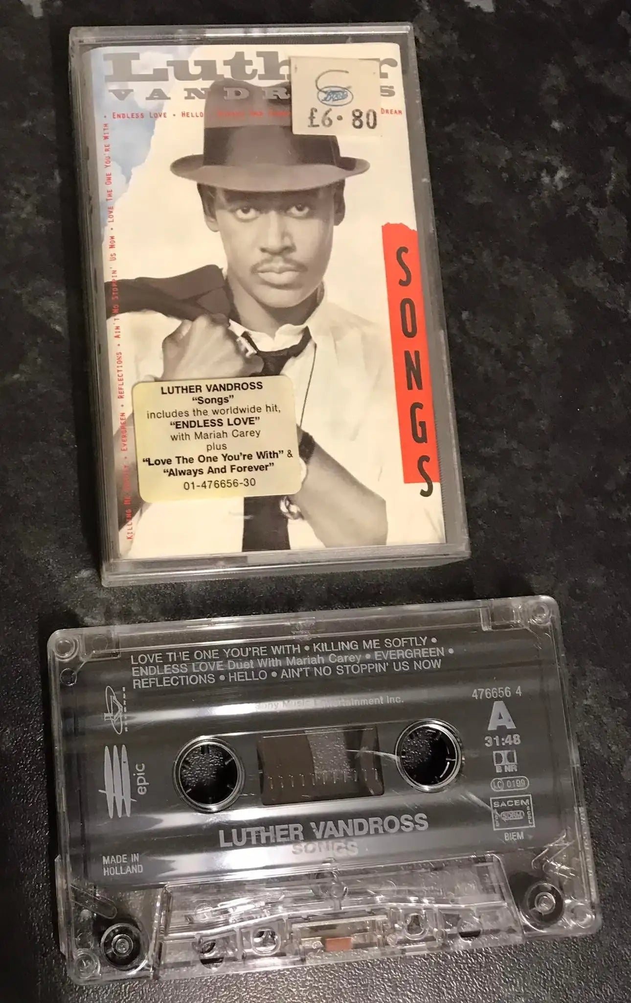 Luther Vandross, Songs Album, Epic, 476656 4, Vintage Cassette Magretro