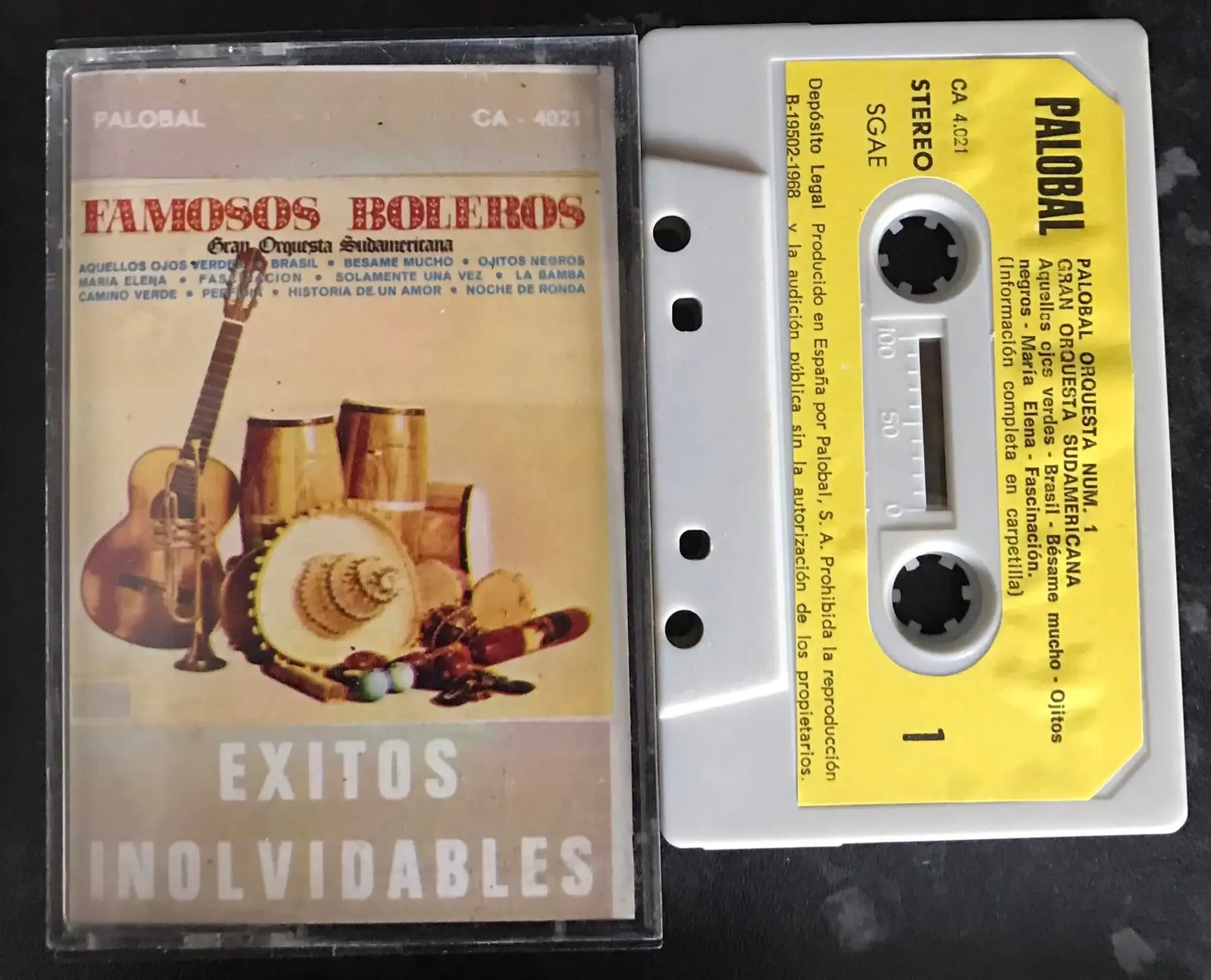 Exitos Inolvidables Album, Famosos Boleros, Palobal, CA 4021, Vintage Cassette Magretro
