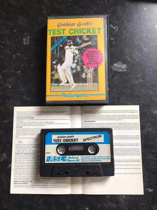 Graham Gooch Test Cricket, ZX Spectrum by Audiogenic, WORKING Magretro