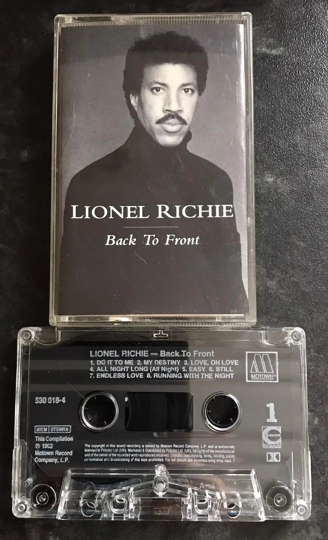 Lionel Richie, Back To Front Album, Motown, 530 018-4, Vintage Cassette Magretro