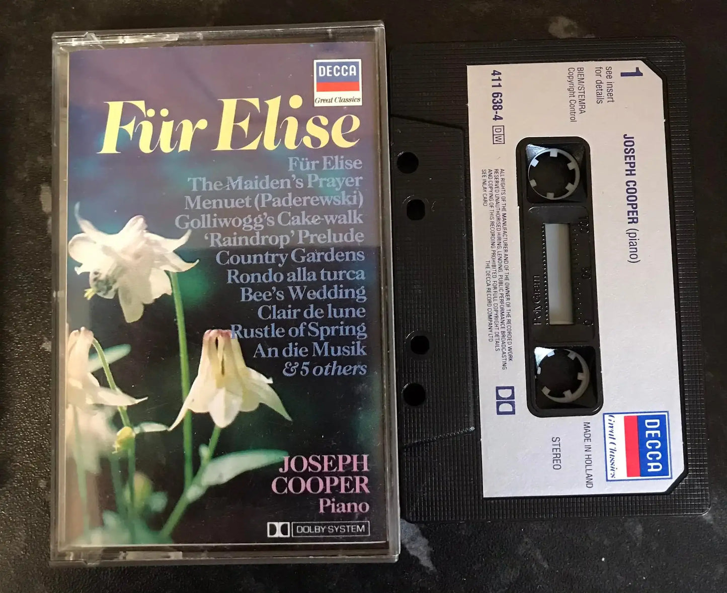 Joseph Cooper, Fur Elise, Decca, 411 638-4, Vintage Cassette Magretro