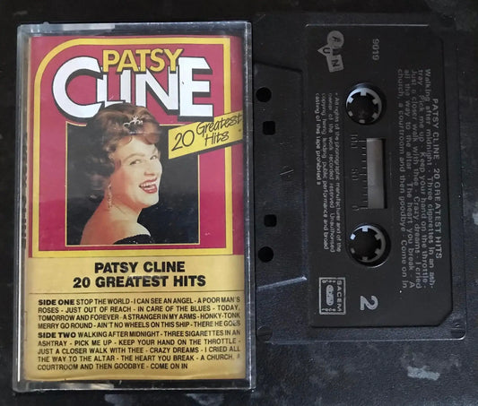 Patsy Cline, 20 Greatest Hits Album, Fun label, FUNC 9019, Vintage Cassette Magretro