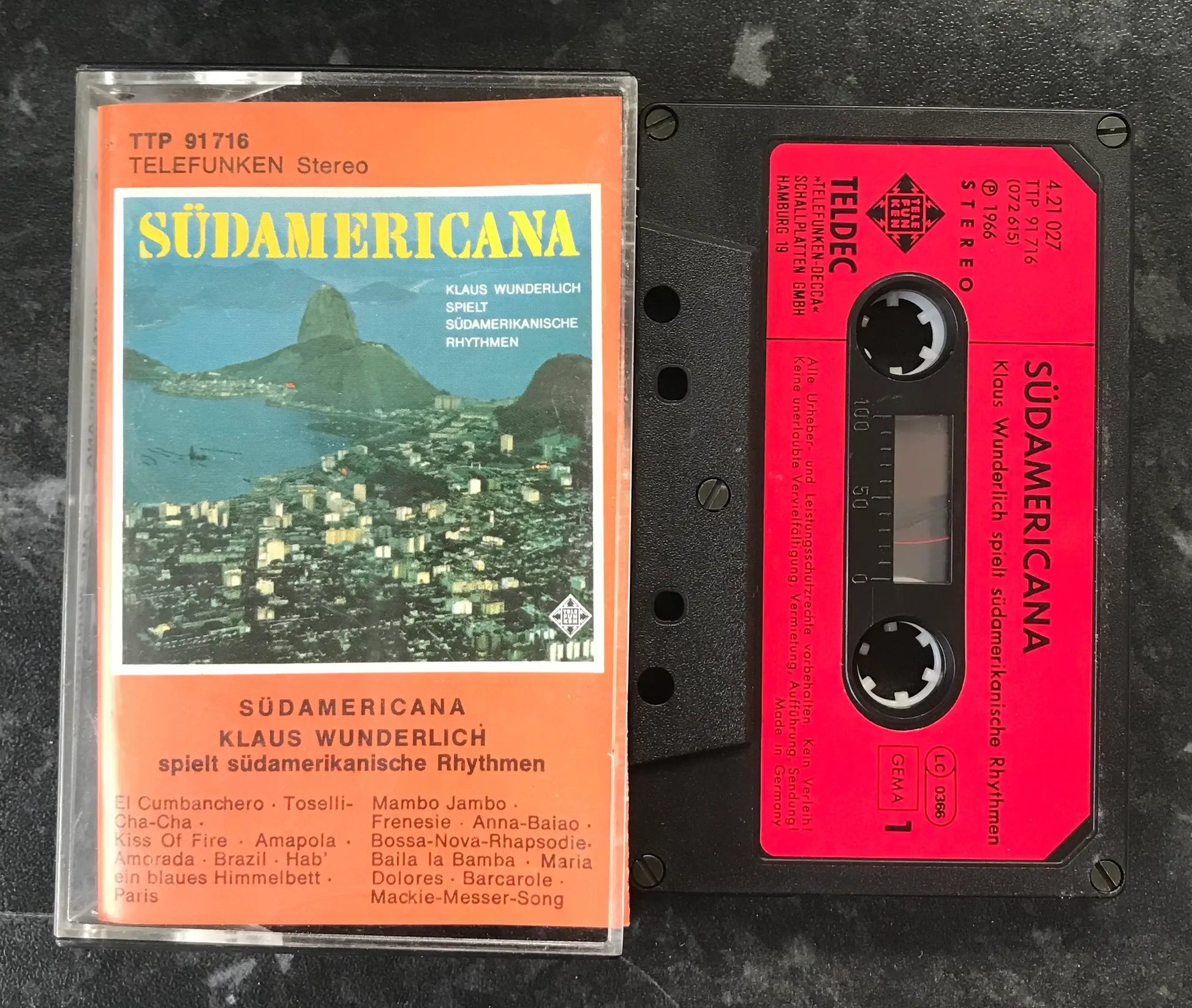 Klaus Wunderlich, Sudamericana Album,Telefunken, TTP 91 716, Vintage Cassette Magretro