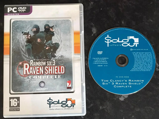 Tom Clancy's Rainbow Six 3, Raven shield Complete, DVD, UK, Pal, PC Game Magretro