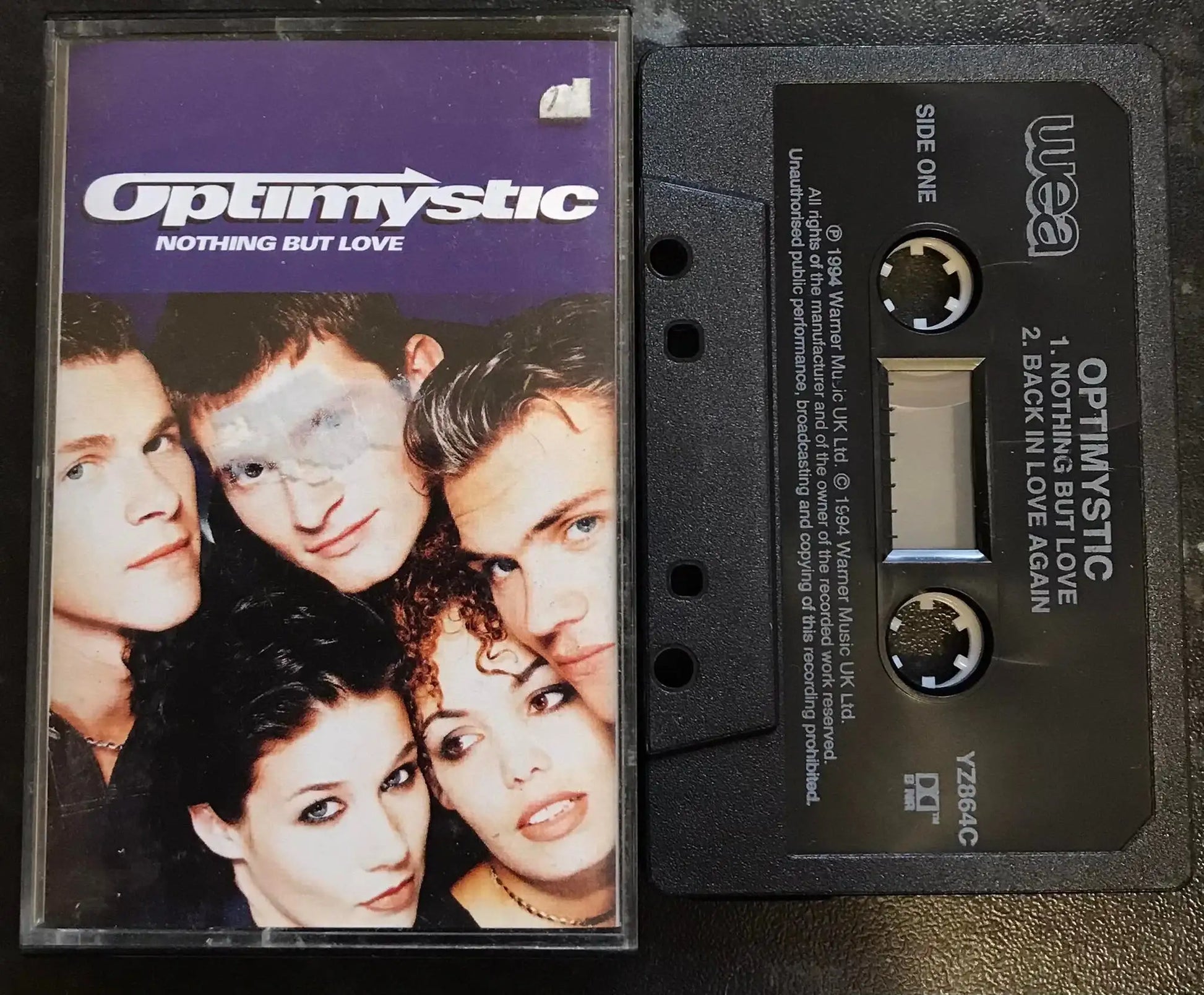 Optimystic, Nothing But Love Single, WEA, YZ864C, Vintage Cassette Magretro