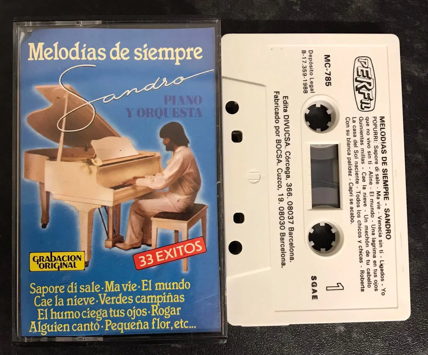 Melodias de Siempre Album, Sandro, Piano Y Orquesta, MC-785, T-A4 Magretro