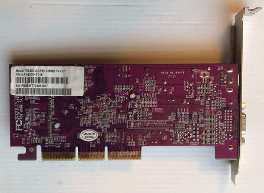 Nvidia GeForce FX5200, 128MB, VGA TV-Out, AGP 8x, Graphics Card Magretro