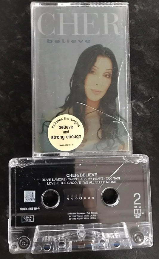 Cher, Believe Album, WEA, 3984 25319 4, Vintage Cassette Magretro