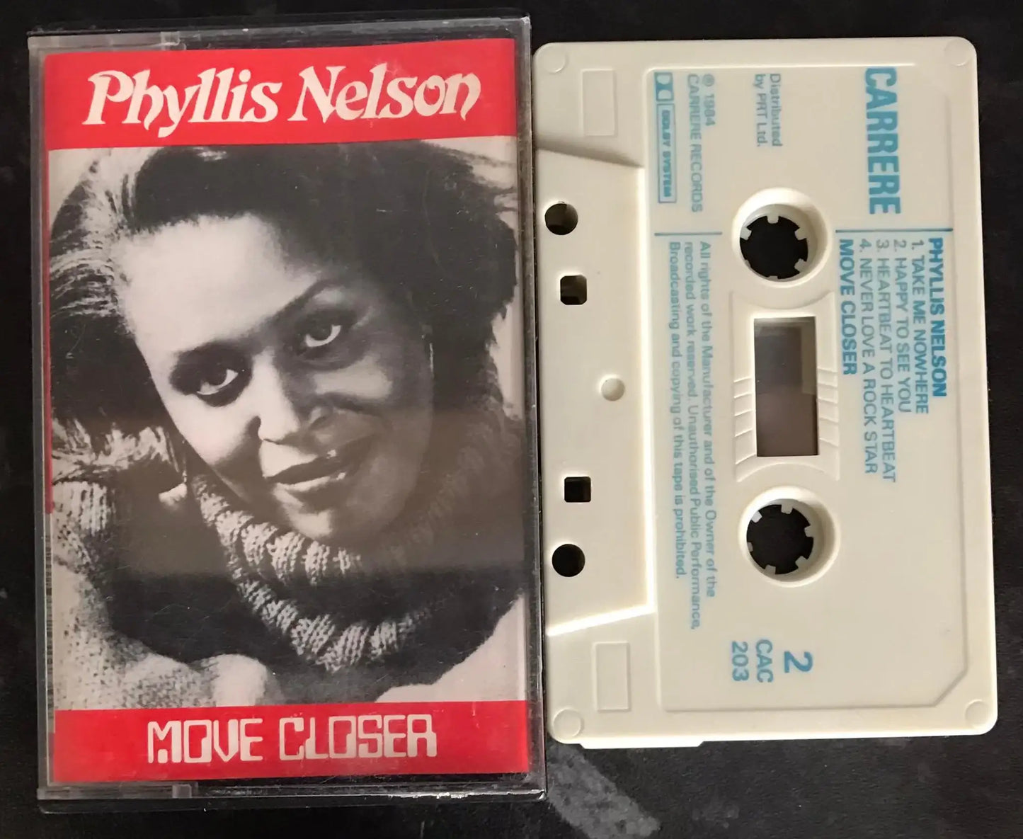 Phyllis Nelson, Move Closer Album, Carrere, CAC 203, Vintage Cassette Magretro