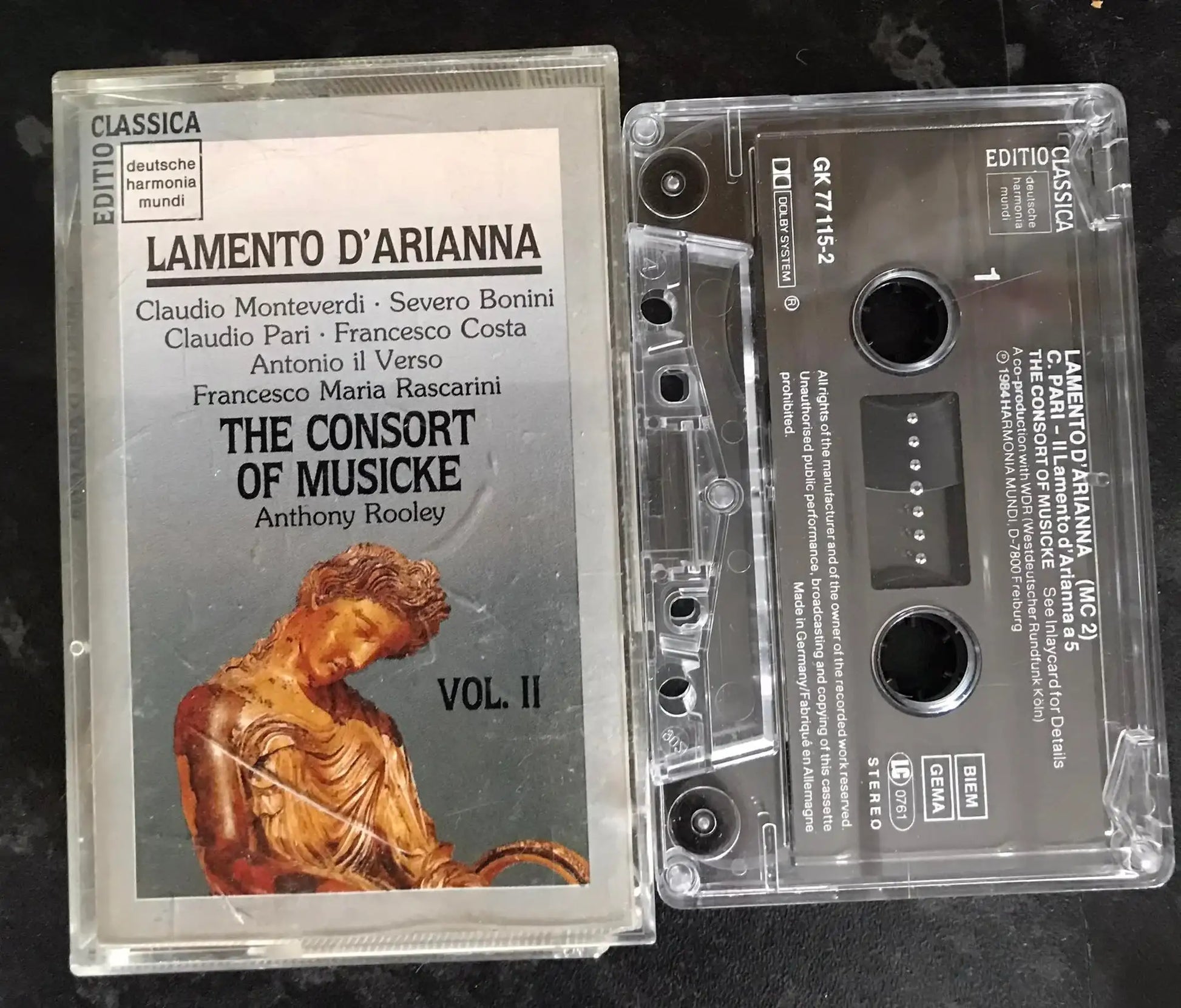 Lamento D'Arianna Madrigali vol II,gk 77 115-2, The Consort of Musicke Magretro