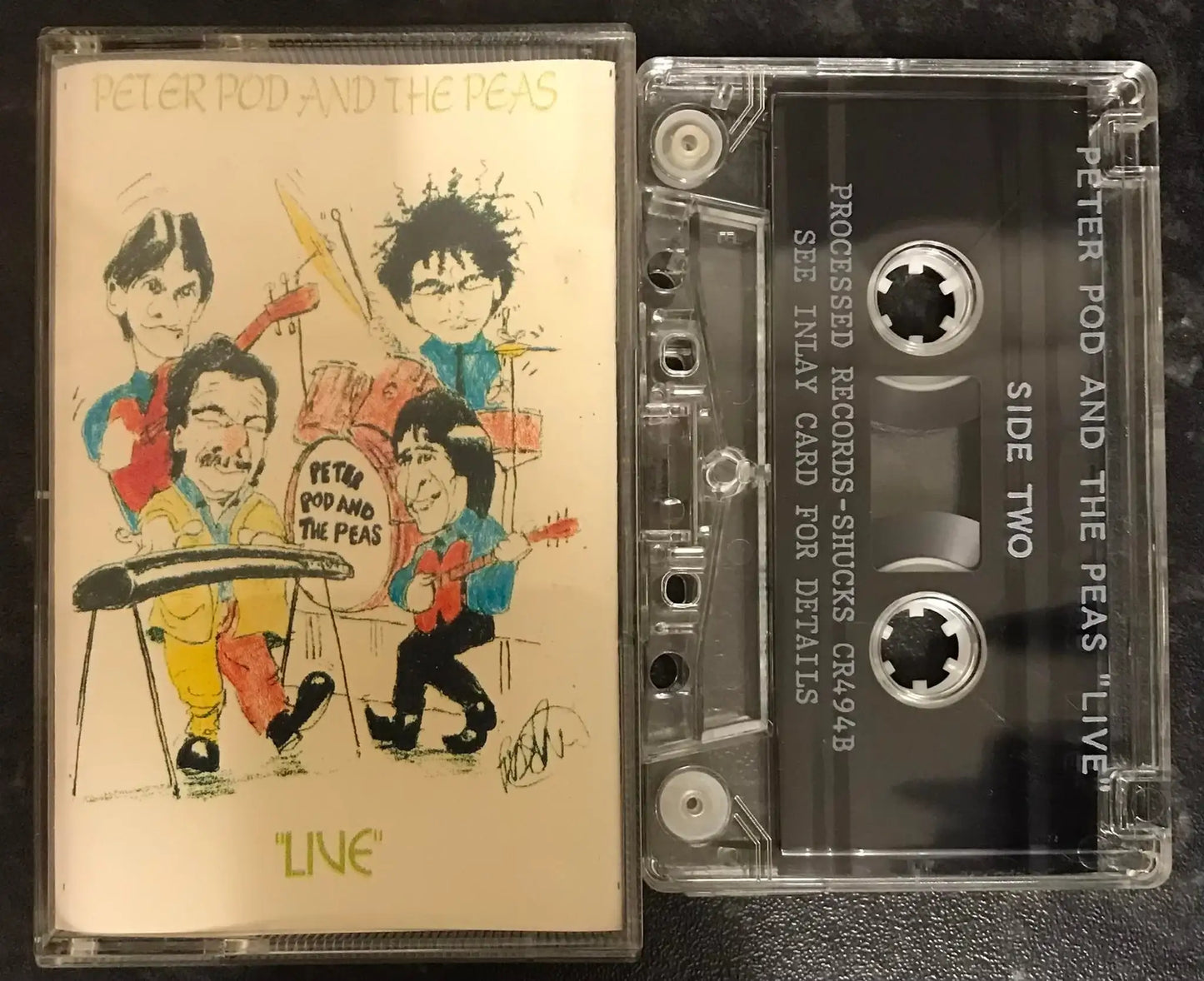 Peter Pod and the Peas, Live Album, Shucks, CR494, Vintage Cassette Magretro
