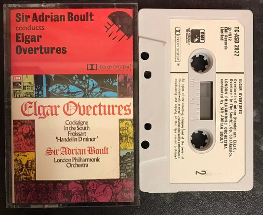 Elgar Overtures, Sir Adrian Boult Conducts, tc-asd 2822, Vintage Cassette Magretro