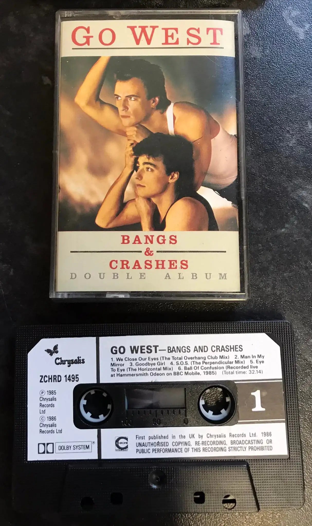 Go West, Bangs & Crashes Album, Chrysalis, ZCHRD 1495, Vintage Cassette Magretro